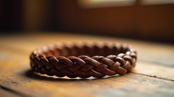 Un bracelet cuir tressé pour un style masculin affirmé